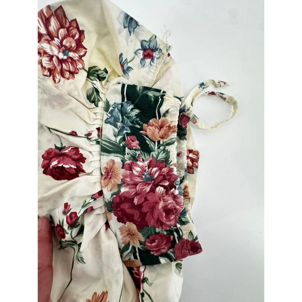 Croscill Floral Neck Roll Pillowcase Ruffled Bolster Cover Vintage Cottagecore